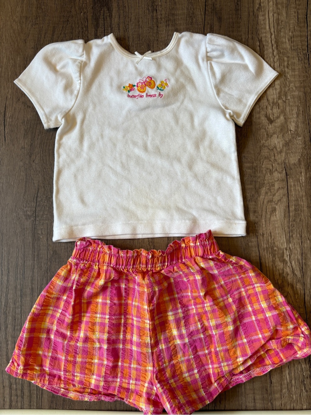 Vintage 90s 2000s Y2K Carters Toddler Girl Summer Outfit Set Shorts Butterfly